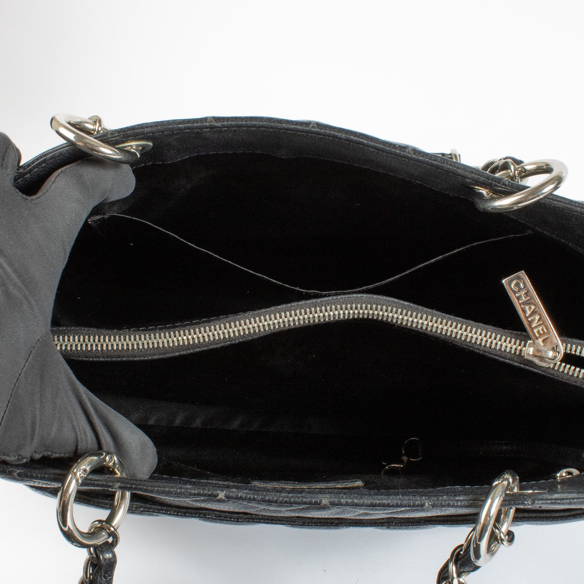 shop authentic Chanel Black GST Shopping Tote Bag on www.labellov.com