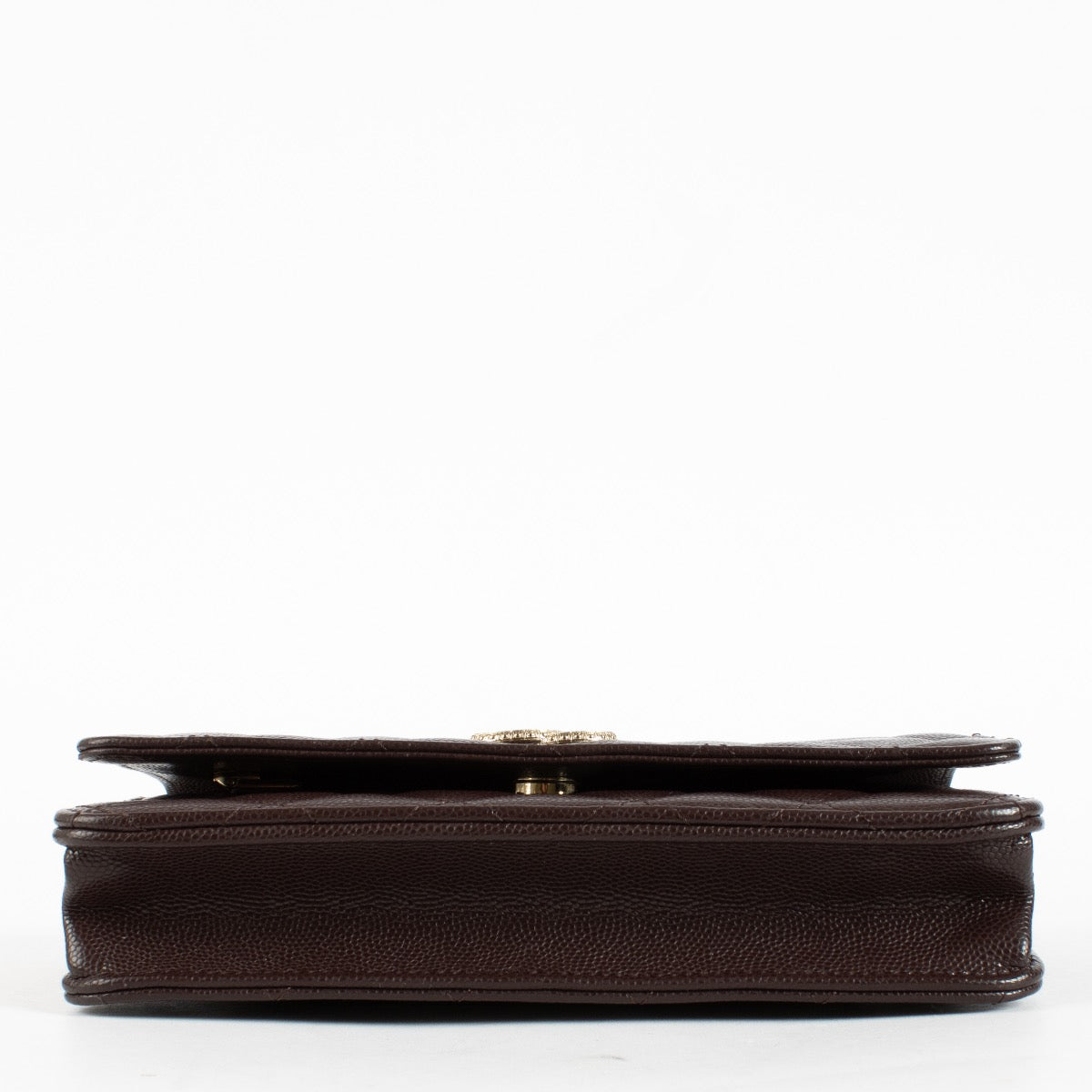 Chanel Dark Brown Caviar Wallet On Chain