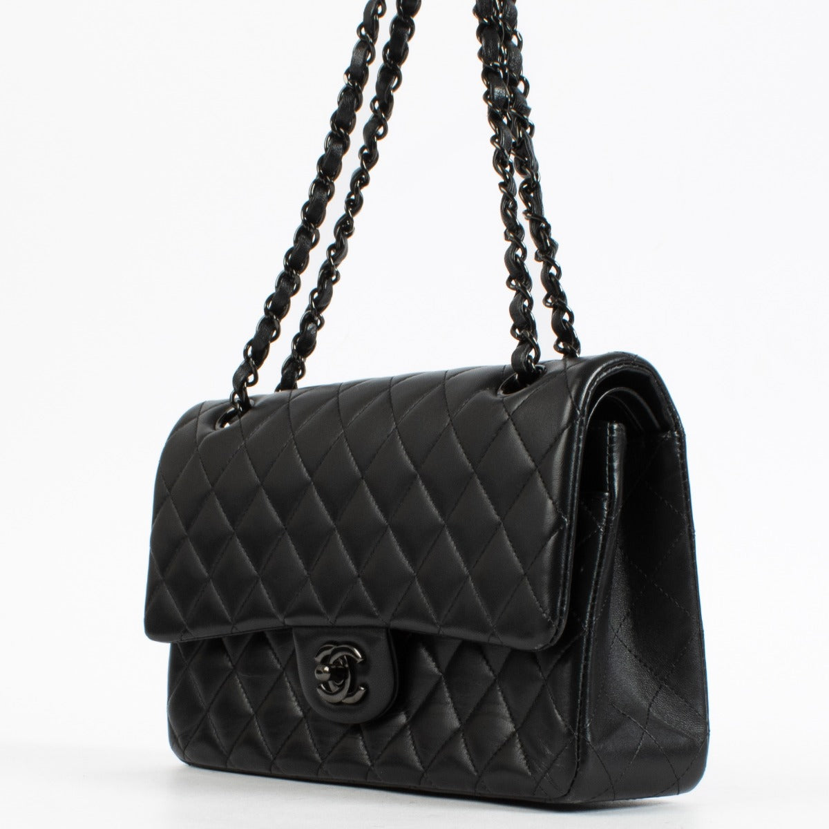 Chanel So Black Lambskin Medium Classic 11.12 Handbag
