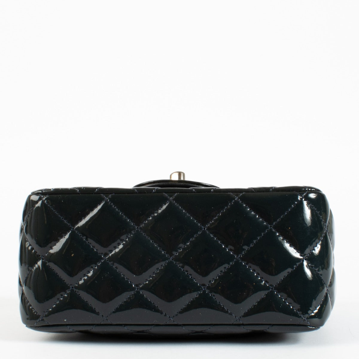 Chanel Blue Patent Leather Mini Square Classic Bag