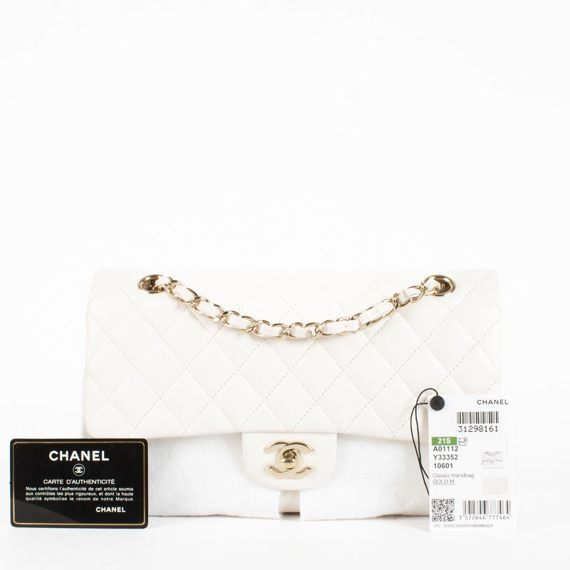 Authentic Preloved Chanel White Caviar Medium Classic 11.12 Bag on Labellov.com