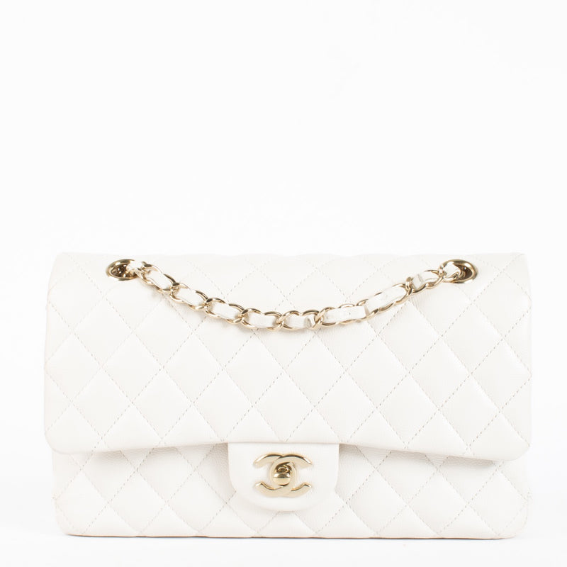 Authentic Preloved Chanel White Caviar Medium Classic 11.12 Bag on Labellov.com