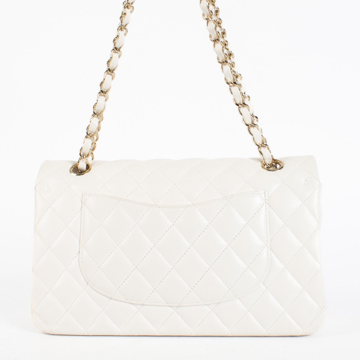 Chanel White Caviar Medium Classic Flap 11.12 Tas
