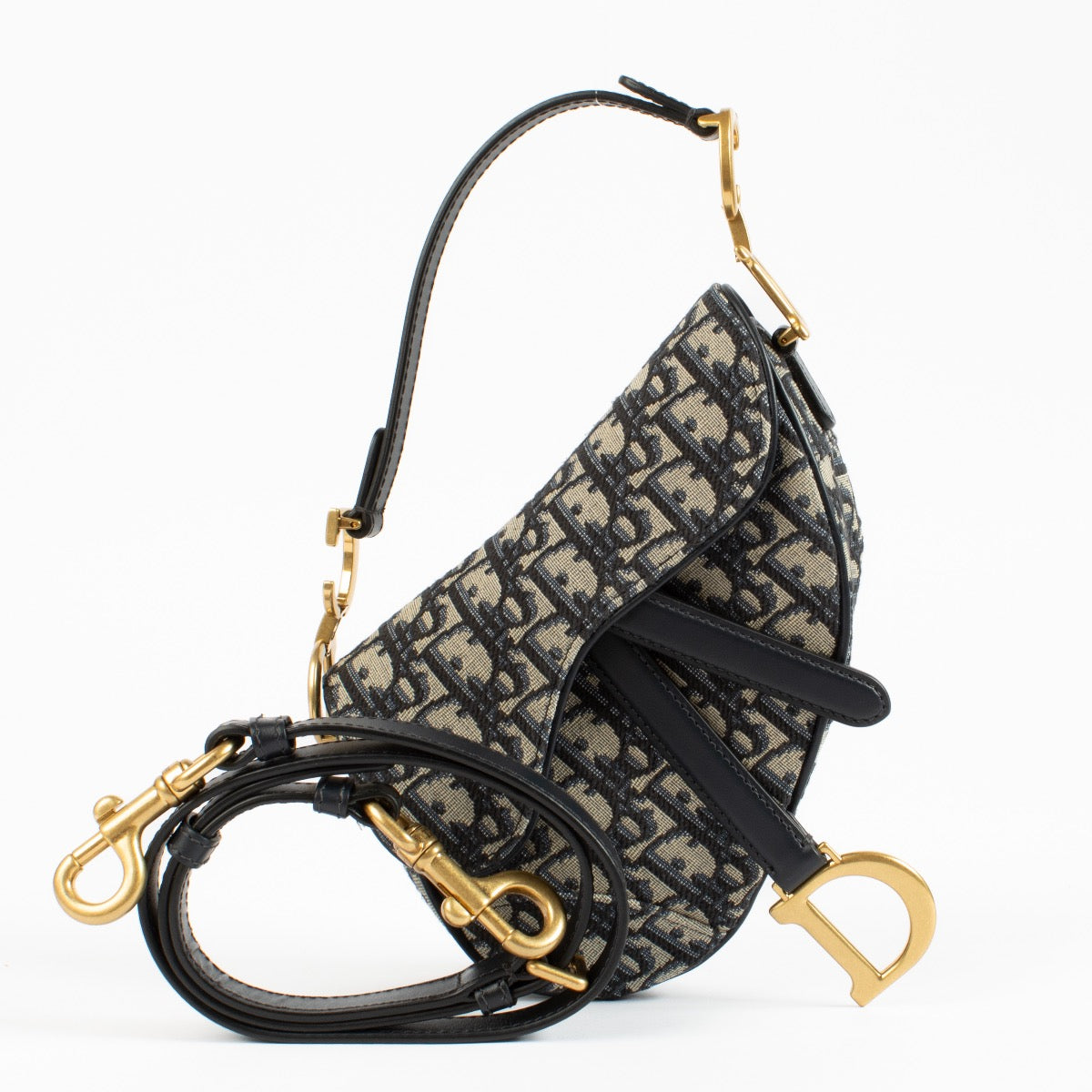 shop 100% authentic second hand Christian Dior Blue Oblique Mini Saddle Bag on Labellov.com