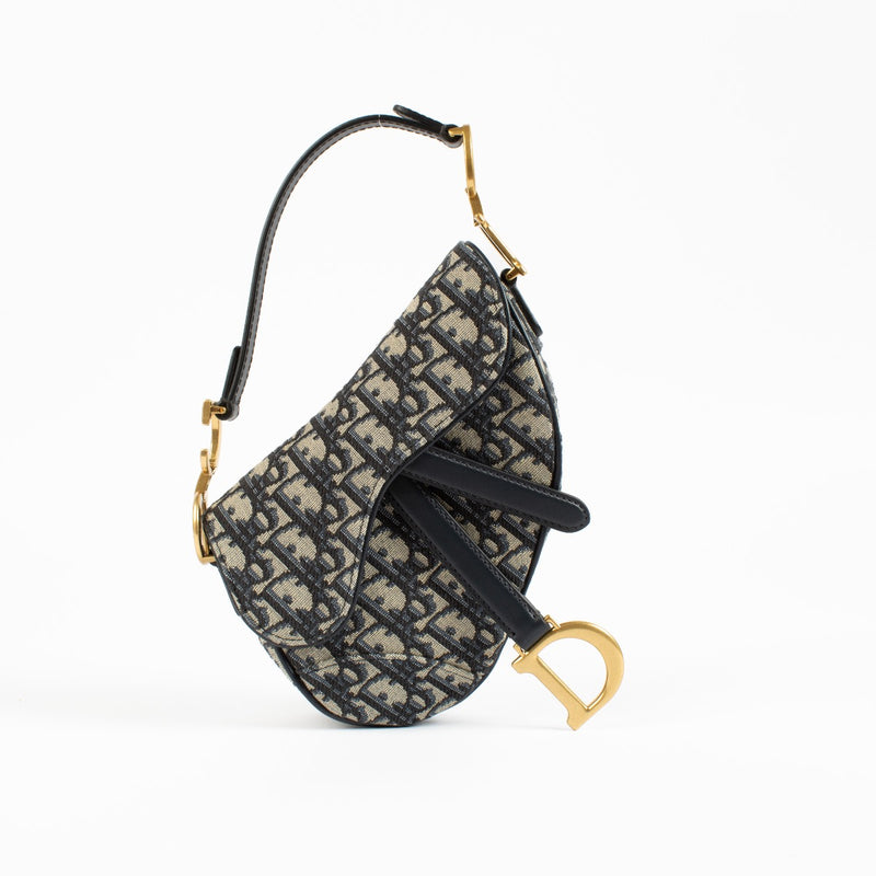 shop 100% authentic second hand Christian Dior Blue Oblique Mini Saddle Bag on Labellov.com