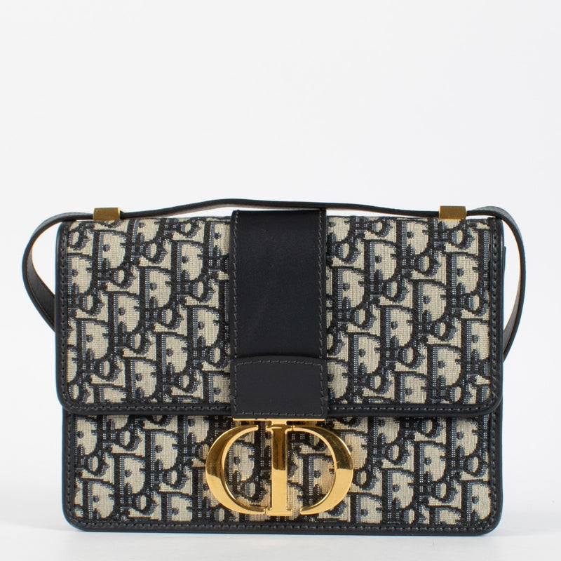 Authentic secondhand Christian Dior Navy Oblique 30 Montaigne Bag on Labellov.com