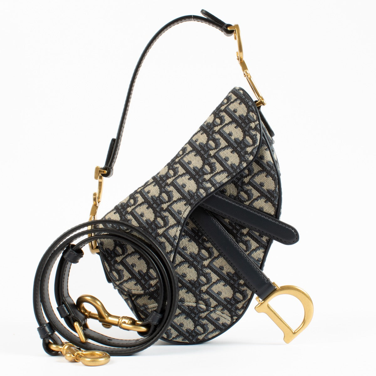 shop 100% authentic second hand Christian Dior Blue Oblique Mini Saddle Bag on Labellov.com