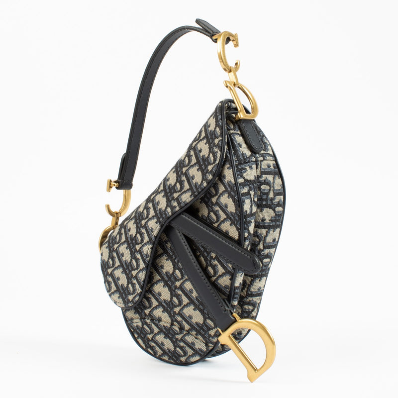 shop 100% authentic second hand Christian Dior Blue Oblique Mini Saddle Bag on Labellov.com