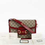 Authentic Second Hand Gucci Red GG Supreme Horsebit 1955 Medium on Labellov.com