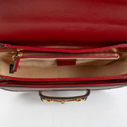 Authentic Preloved Gucci Red/GG Supreme Horsebit 1955 Medium Bag on Labellov.com