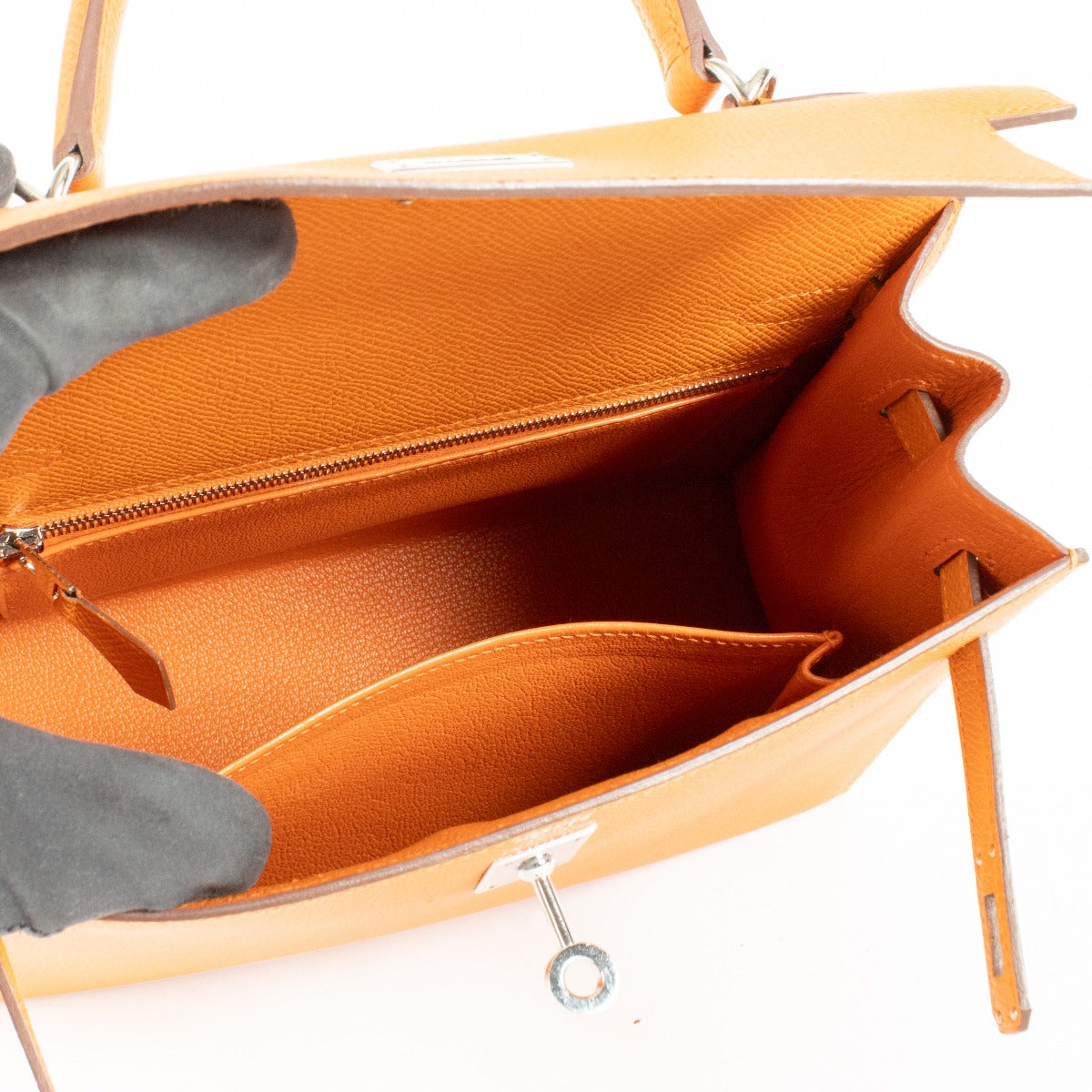 Hermès Kelly 25 Oranje Epsom PHW