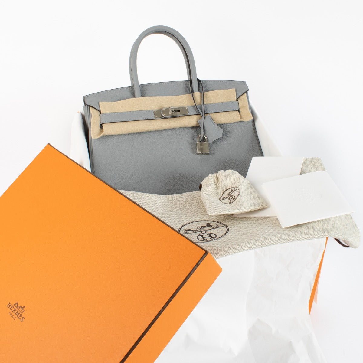 Hermès Birkin 30 Gris Pantin Togo PHW