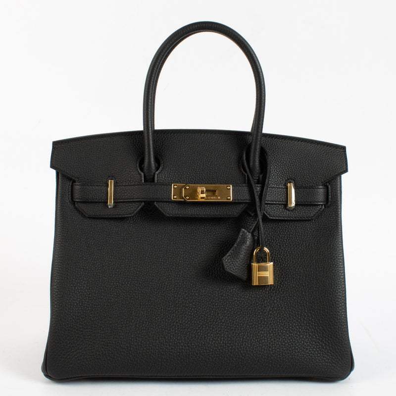 Authentic second hand designer vintage brand new store fresh Hermès Birkin 30 Black Togo GHW