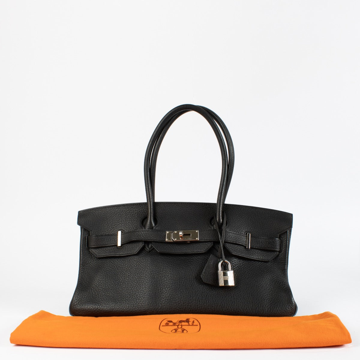 Hermès JPG Schouder Birkin 42 Zwart Clemence PHW