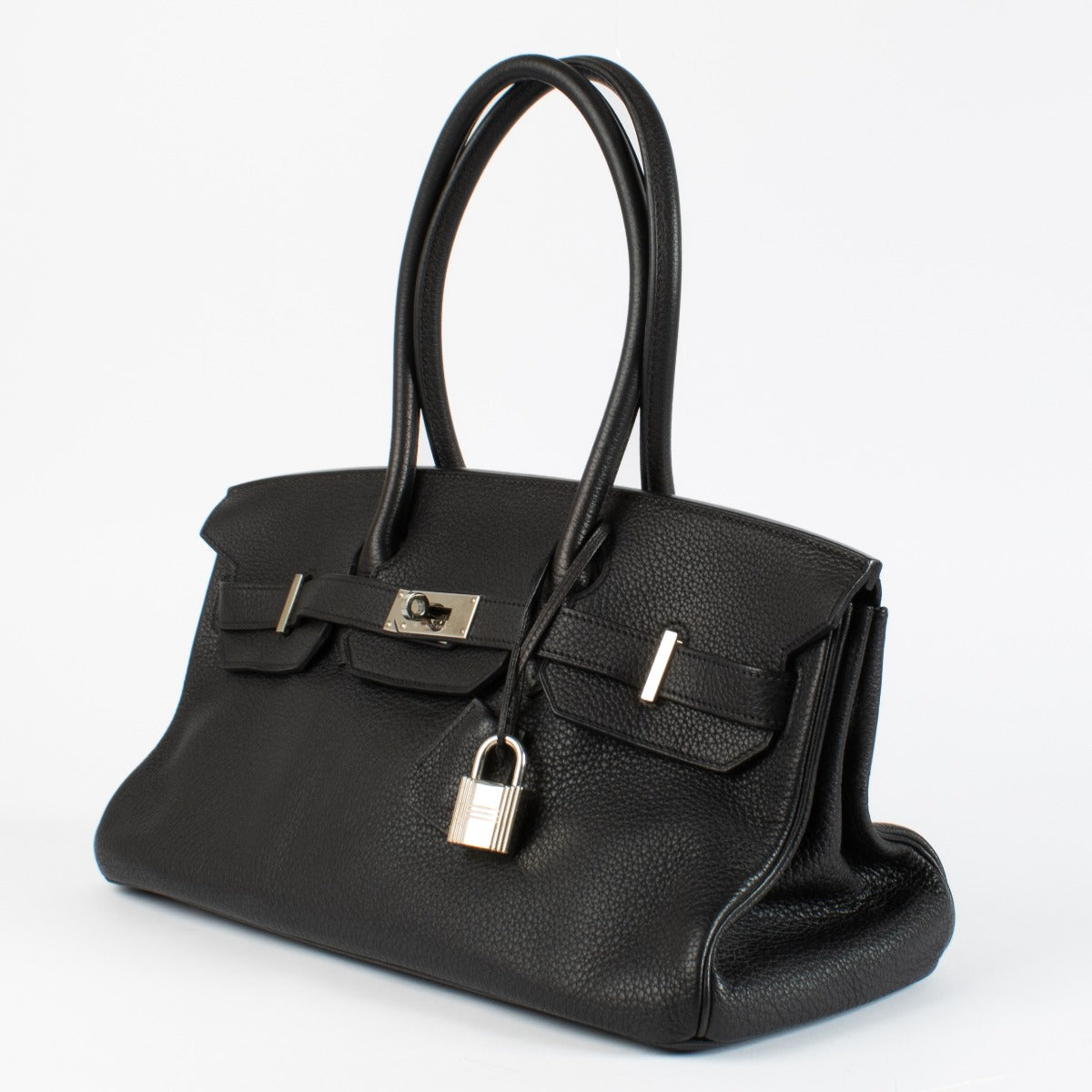 Hermès JPG Schouder Birkin 42 Zwart Clemence PHW