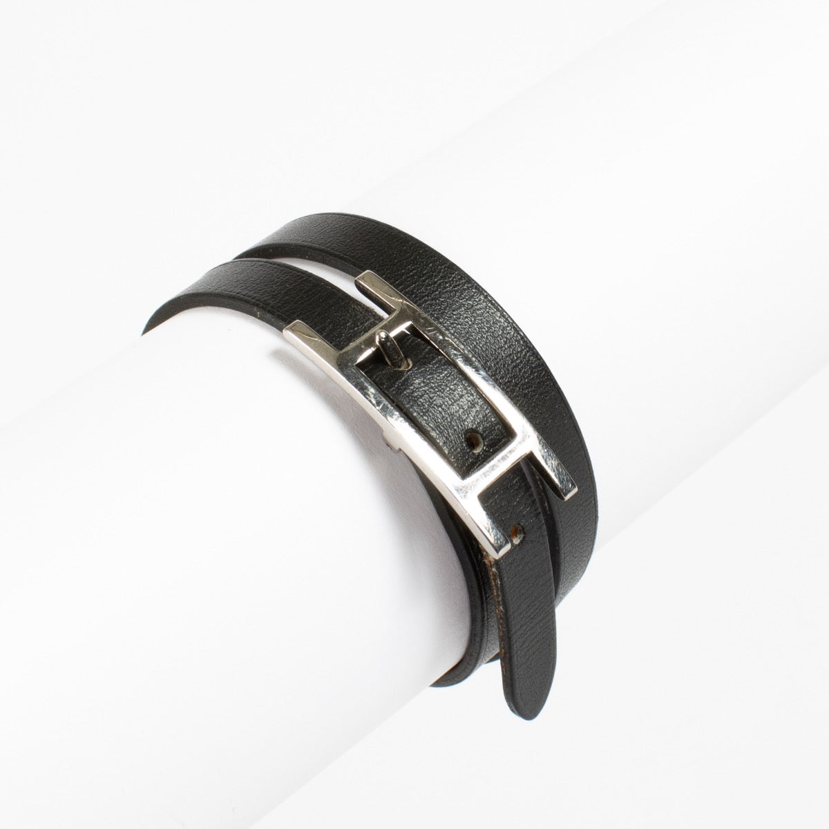 Hermès Black Hapi Double Tour Bracelet - Size T2