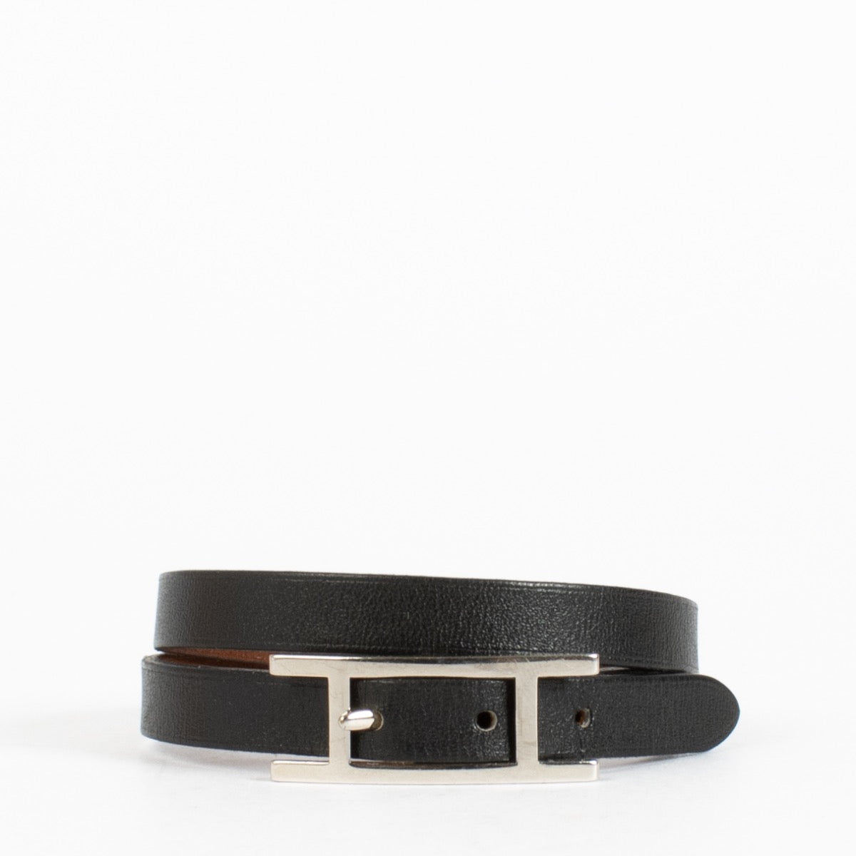 Hermès Black Hapi Double Tour Bracelet - Size T2