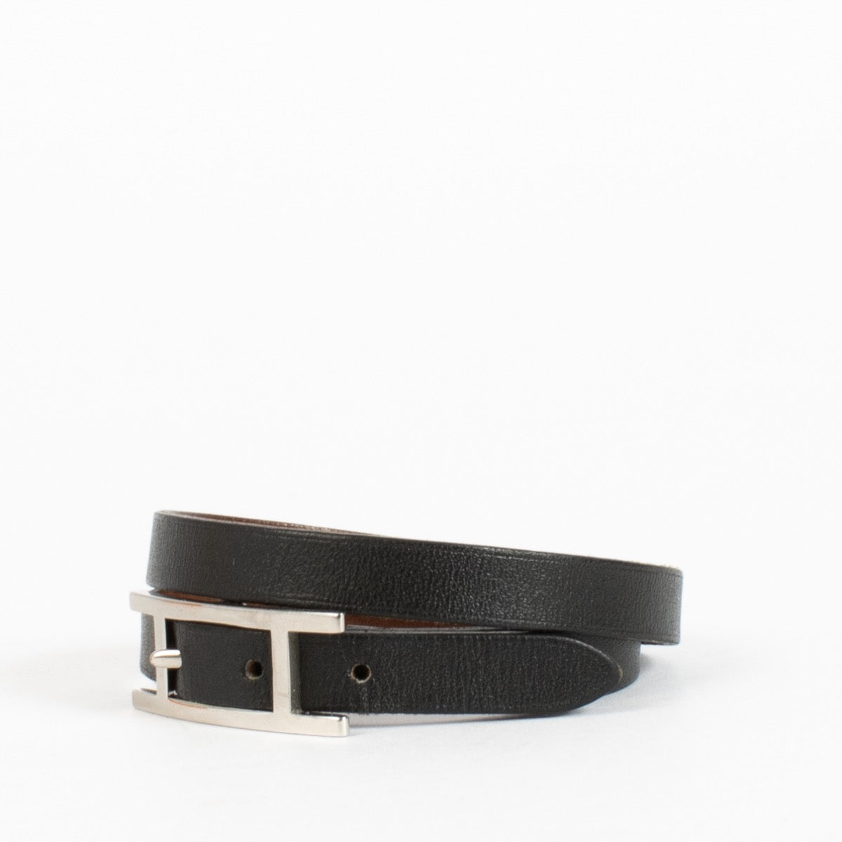 Hermès Black Hapi Double Tour Bracelet - Size T2
