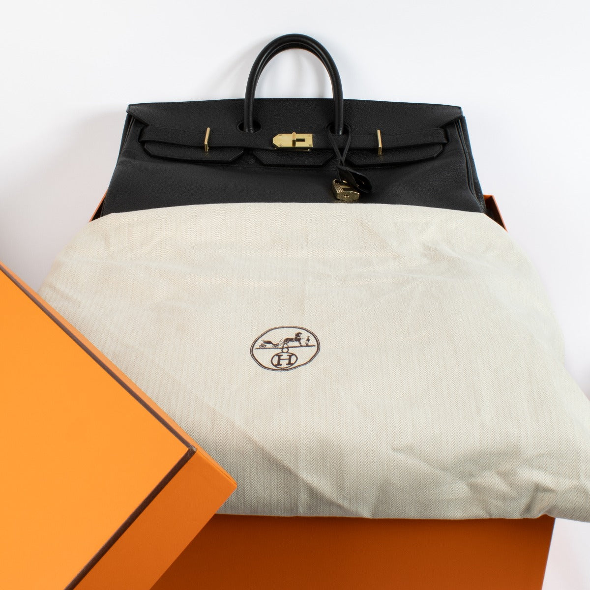 2013 Hermès Haut à Courroies HAC 50 Black Togo GHW