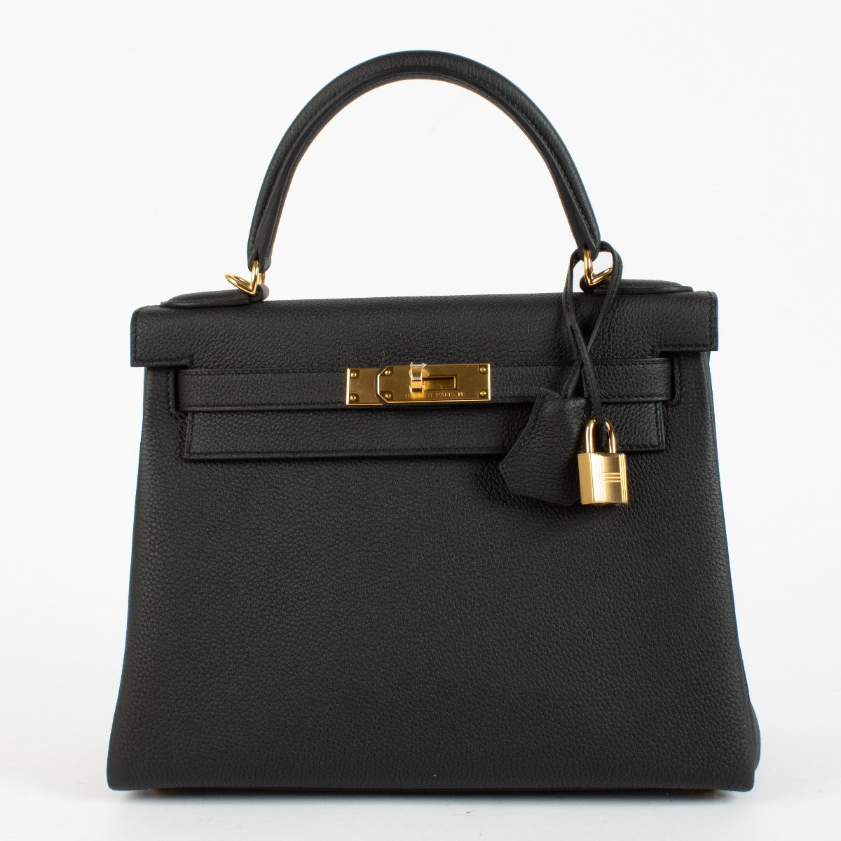 Hermès Kelly 28 Zwart Togo GHW