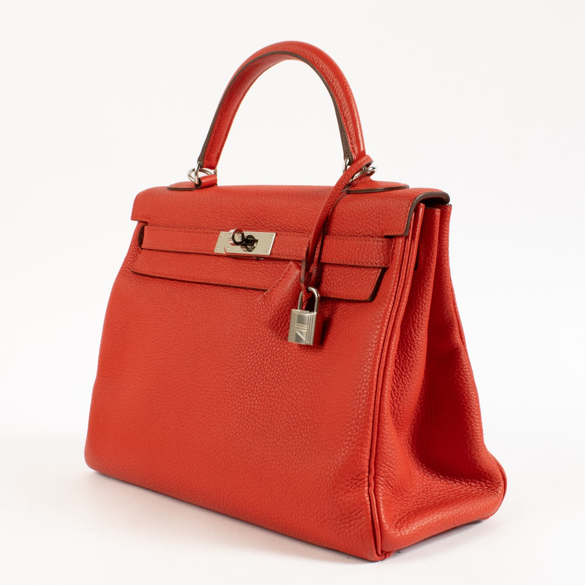 Hermès HSS Kelly 32 Rouge Geranium/Gris Mouette Togo PHW