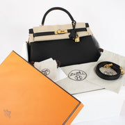 Authentic second hand luxury brand new 2025 Hermès Kelly 32 Black Togo GHW on www.labellov.com