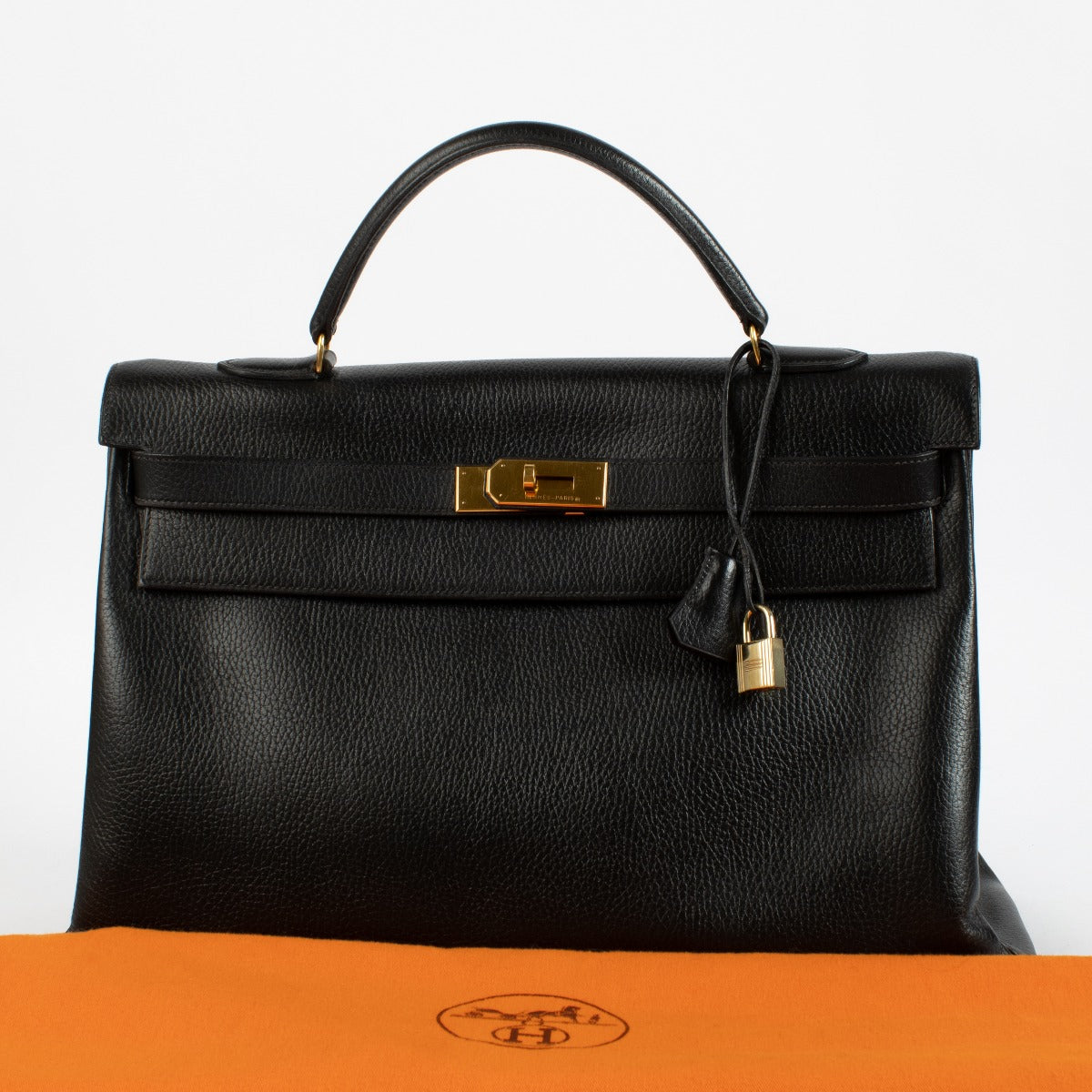 Hermès Kelly 40 Black Ardennes GHW