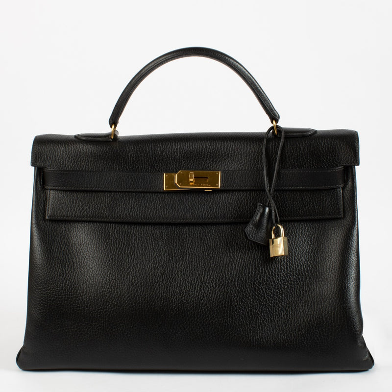 Hermès Kelly 40 Black Ardennes GHW