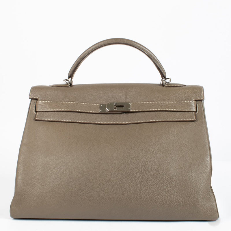 Hermès Kelly 40 Etoupe Clemence PHW