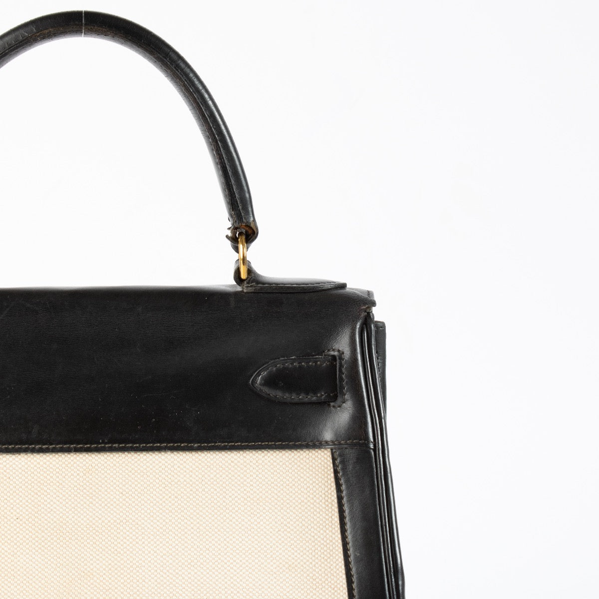 shop 100% authentic second hand Hermès Vintage Kelly 28 Toile H Canvas/Box GHW on Labellov.com