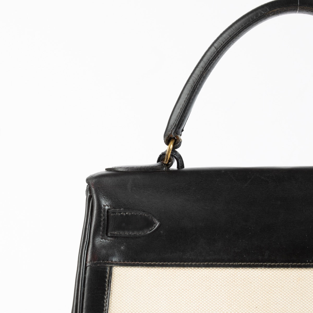 shop 100% authentic second hand Hermès Vintage Kelly 28 Toile H Canvas/Box GHW on Labellov.com