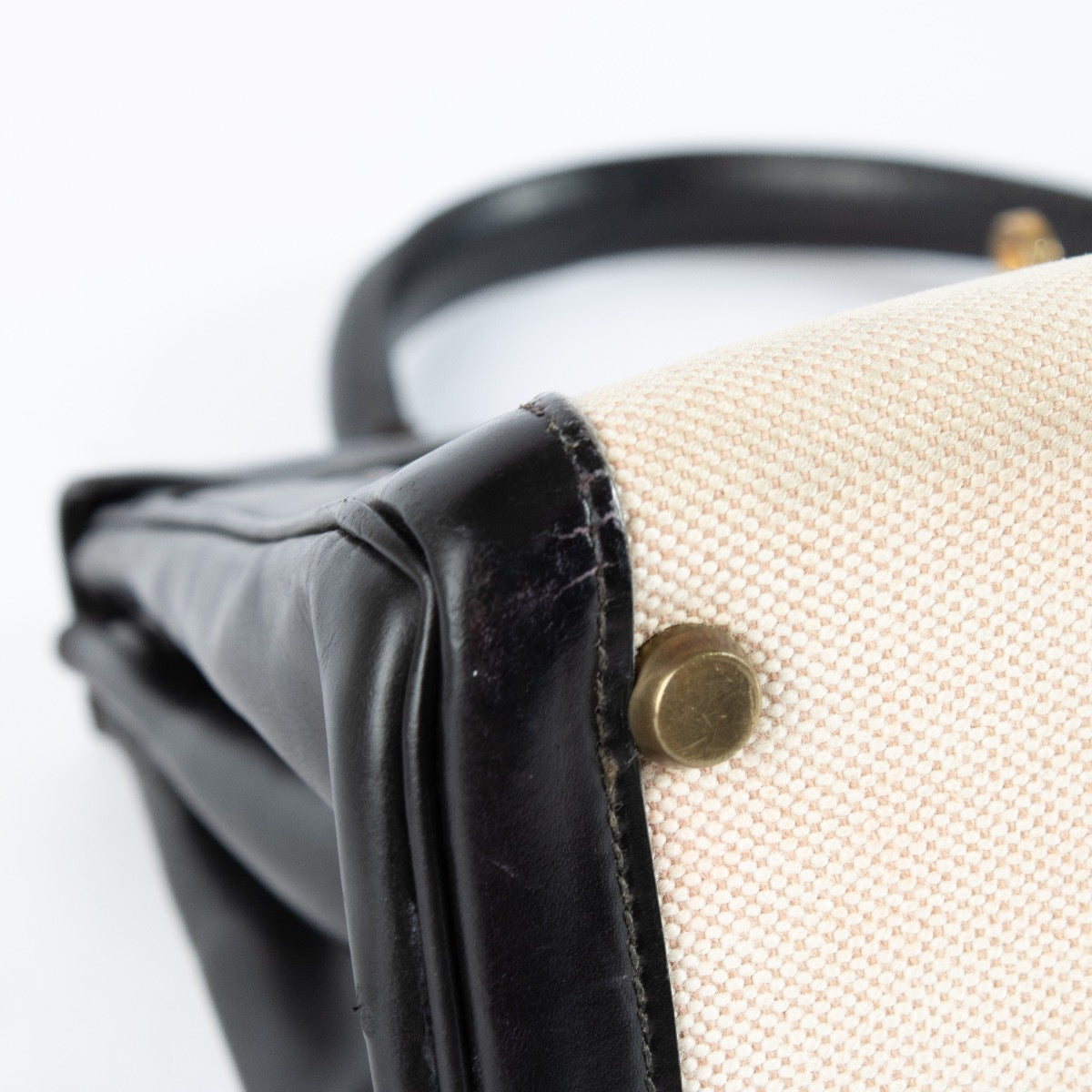 shop 100% authentic second hand Hermès Vintage Kelly 28 Toile H Canvas/Box GHW on Labellov.com