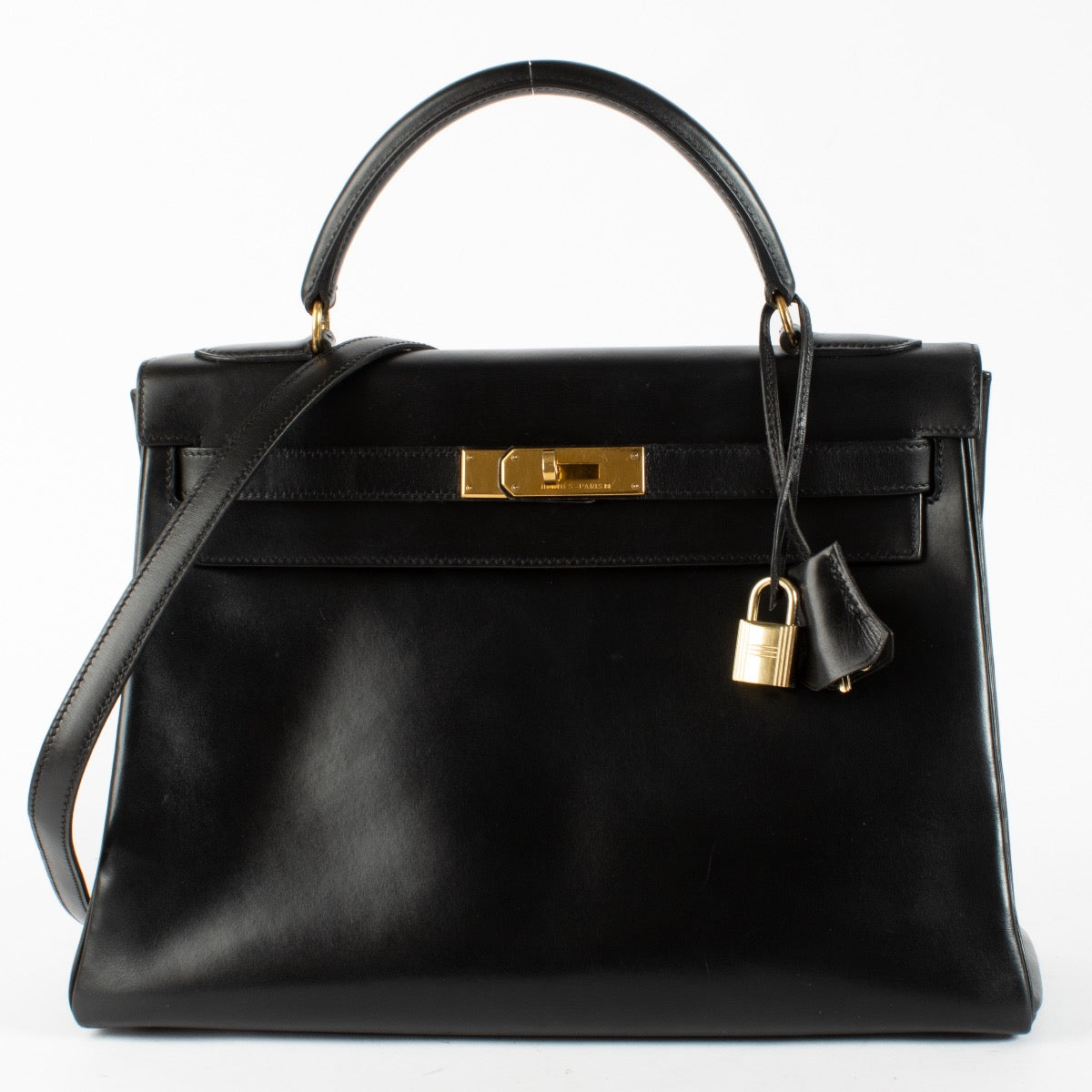 shop 100% authentic second hand Hermès Vintage Kelly 32 Black Box GHW on Labellov.com