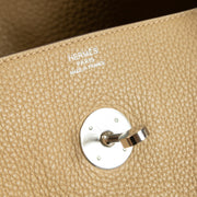 Authentic secondhand Hermès Lindy 34 in Biscuit Taurillon Clemence leather with palladium hardware at Labellov.com.