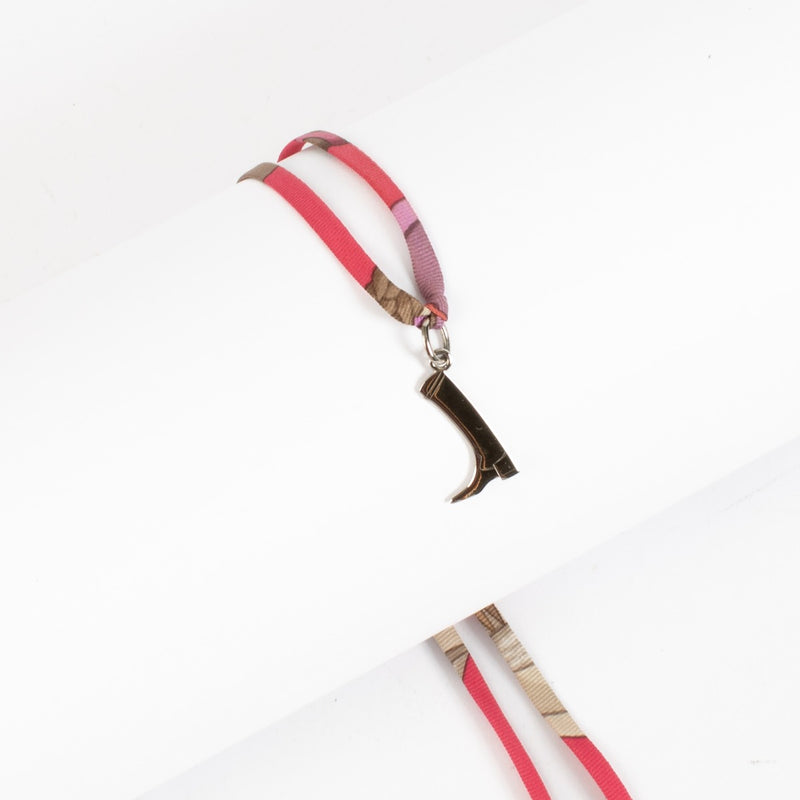 Hermès Silk Tourbillon de Couleurs Boot Charm Bracelet/Necklace