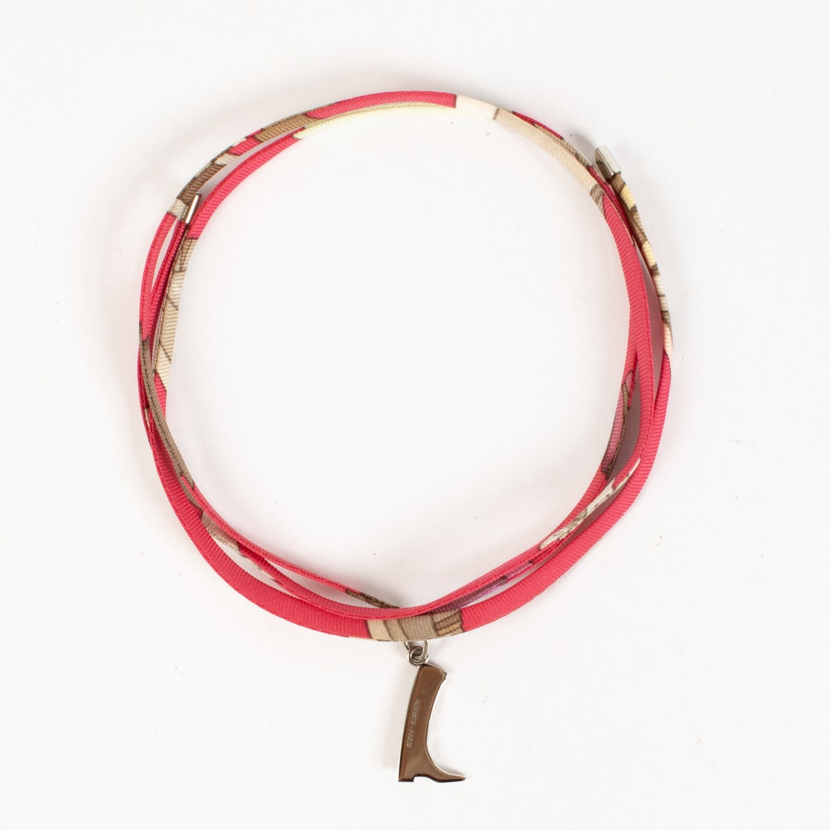 Hermès Silk Tourbillon de Couleurs Boot Charm Bracelet/Necklace