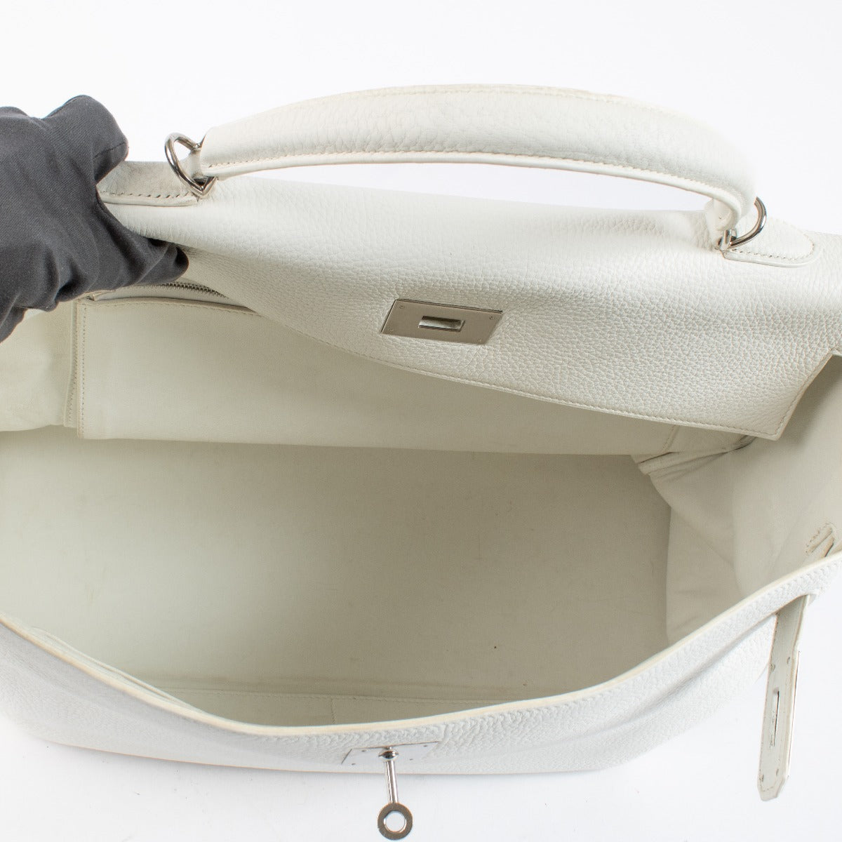 Hermès Kelly 40 Wit Clemence PHW