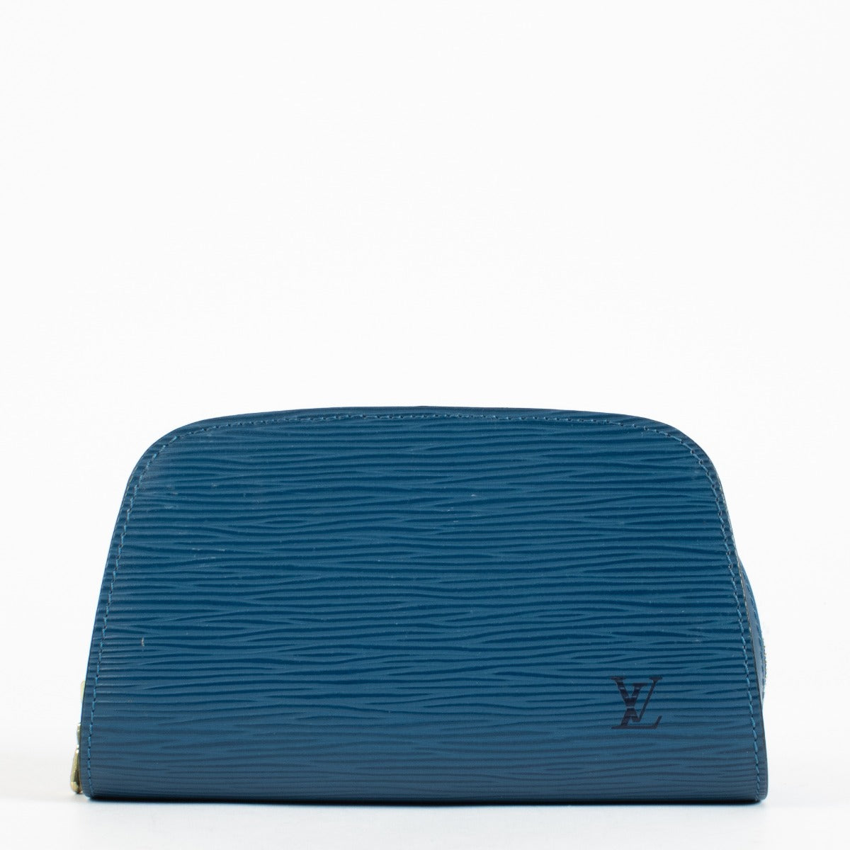 Pochette Louis Vuitton Dauphine PM en cuir Épi bleu Tolède