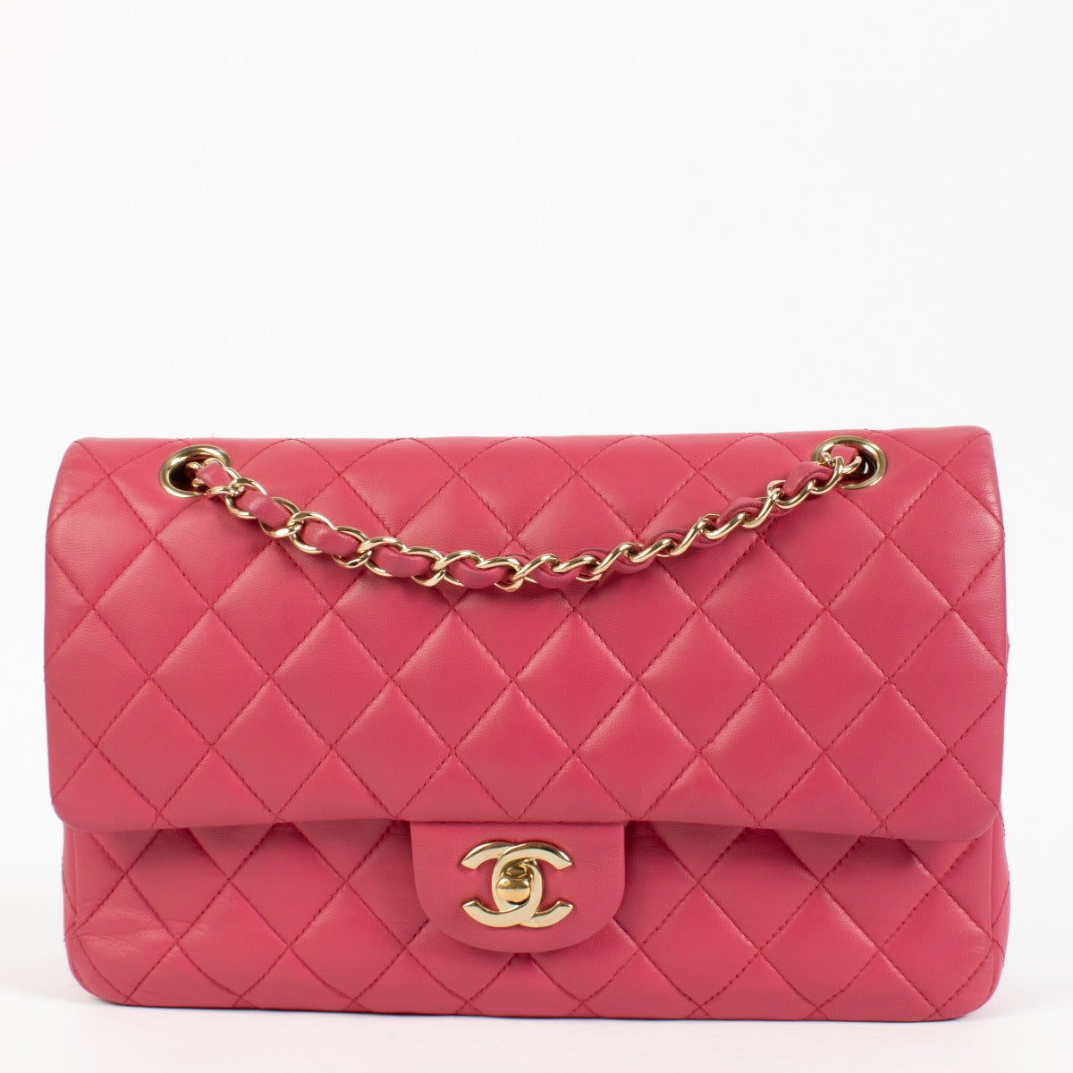 shop 100ù authentic second hand Chanel Pink Lambskin Medium Classic 11.12 Bag on Labellov.com