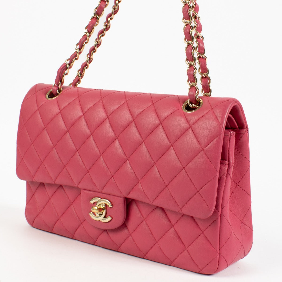 shop 100ù authentic second hand Chanel Pink Lambskin Medium Classic 11.12 Bag on Labellov.com