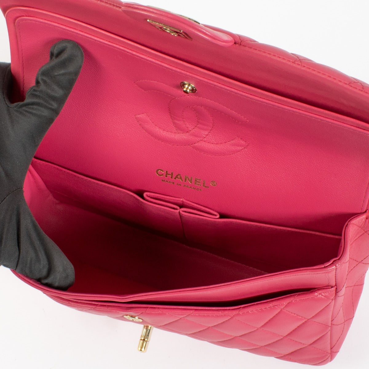 shop 100ù authentic second hand Chanel Pink Lambskin Medium Classic 11.12 Bag on Labellov.com