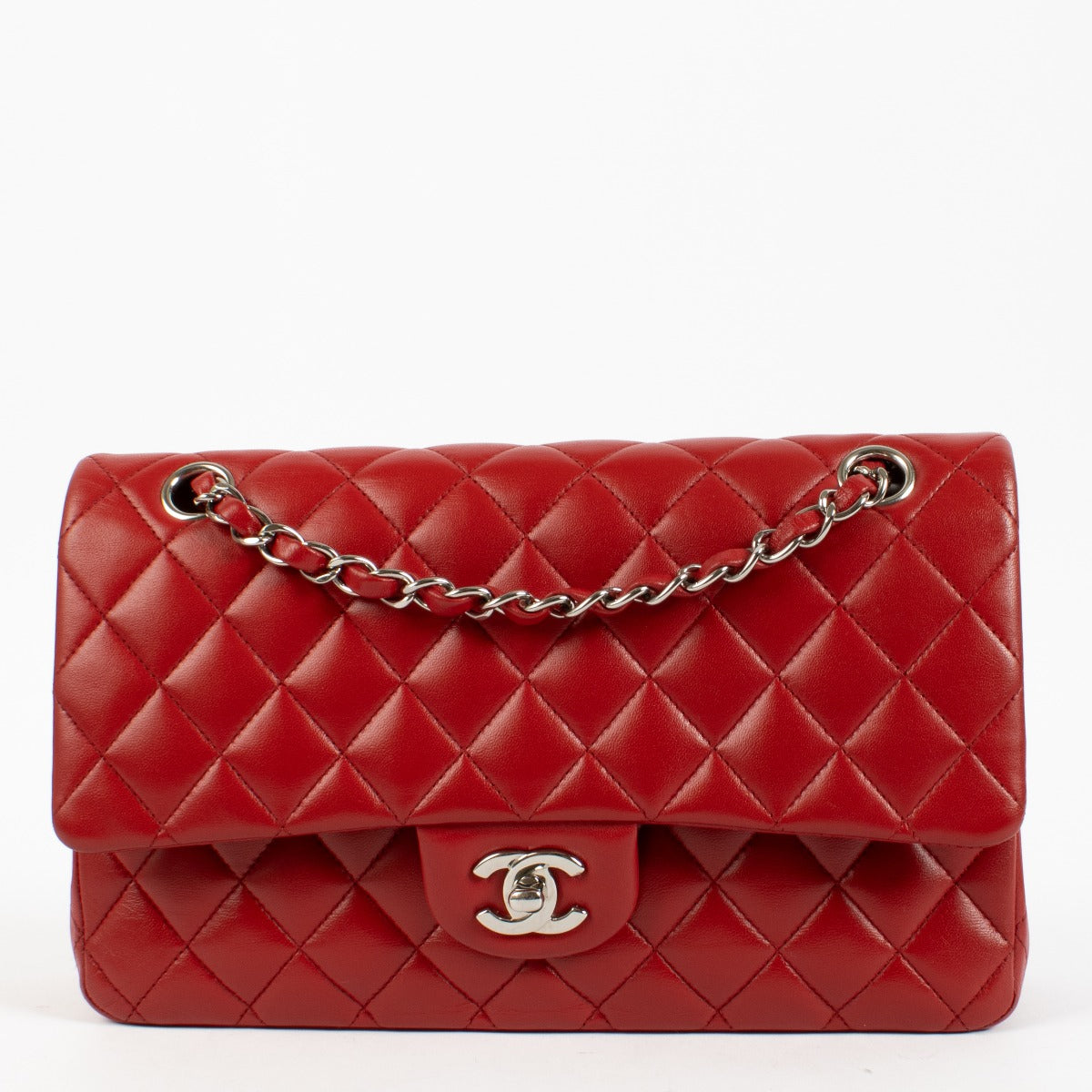 Chanel Red Lambskin Medium Classic 11.12 Bag
