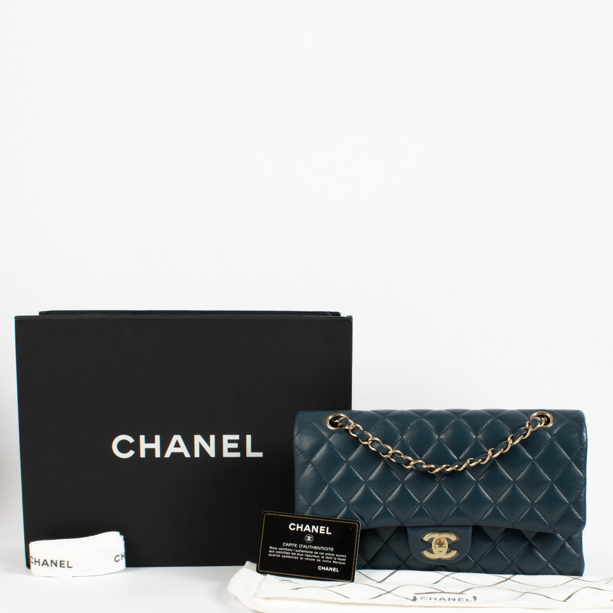 shop 100% authentic second hand Chanel Blue Lambskin Medium Classic 11.12 Bag on Labellov.com
