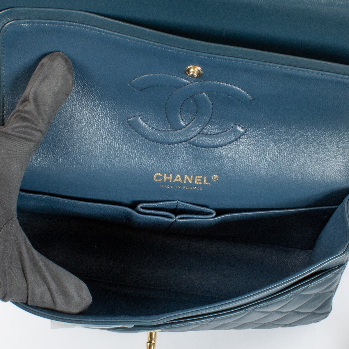 shop 100% authentic second hand Chanel Blue Lambskin Medium Classic 11.12 Bag on Labellov.com