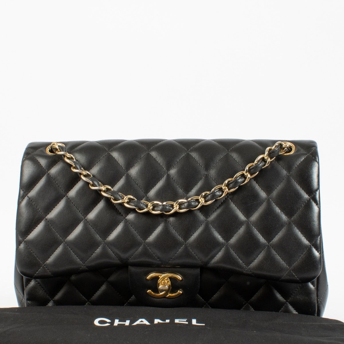 Chanel Black Lambskin Large Classic Bag