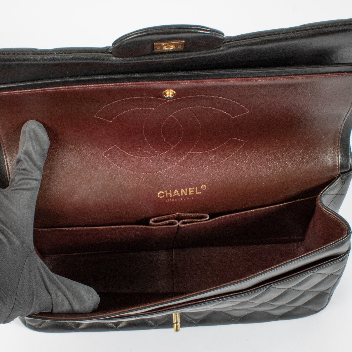 Chanel Black Lambskin Large Classic Bag