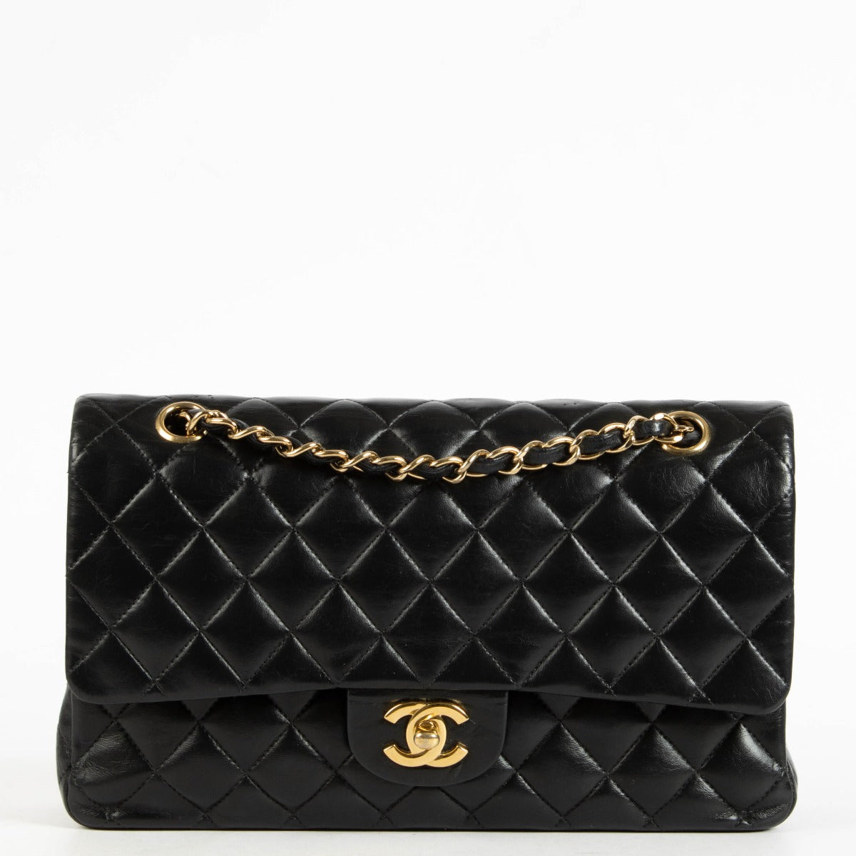 Shop the authentic Chanel Black Lambskin Medium Classic 11.12 Handbag on Labellov.com