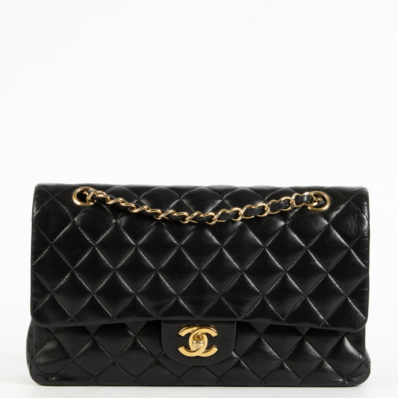 Shop the authentic Chanel Black Lambskin Medium Classic 11.12 Handbag on Labellov.com