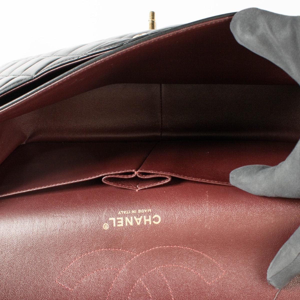 shop 100% authentic second hand Chanel Black Lambskin Large/Jumbo Classic Flap Bag on Labellov.com