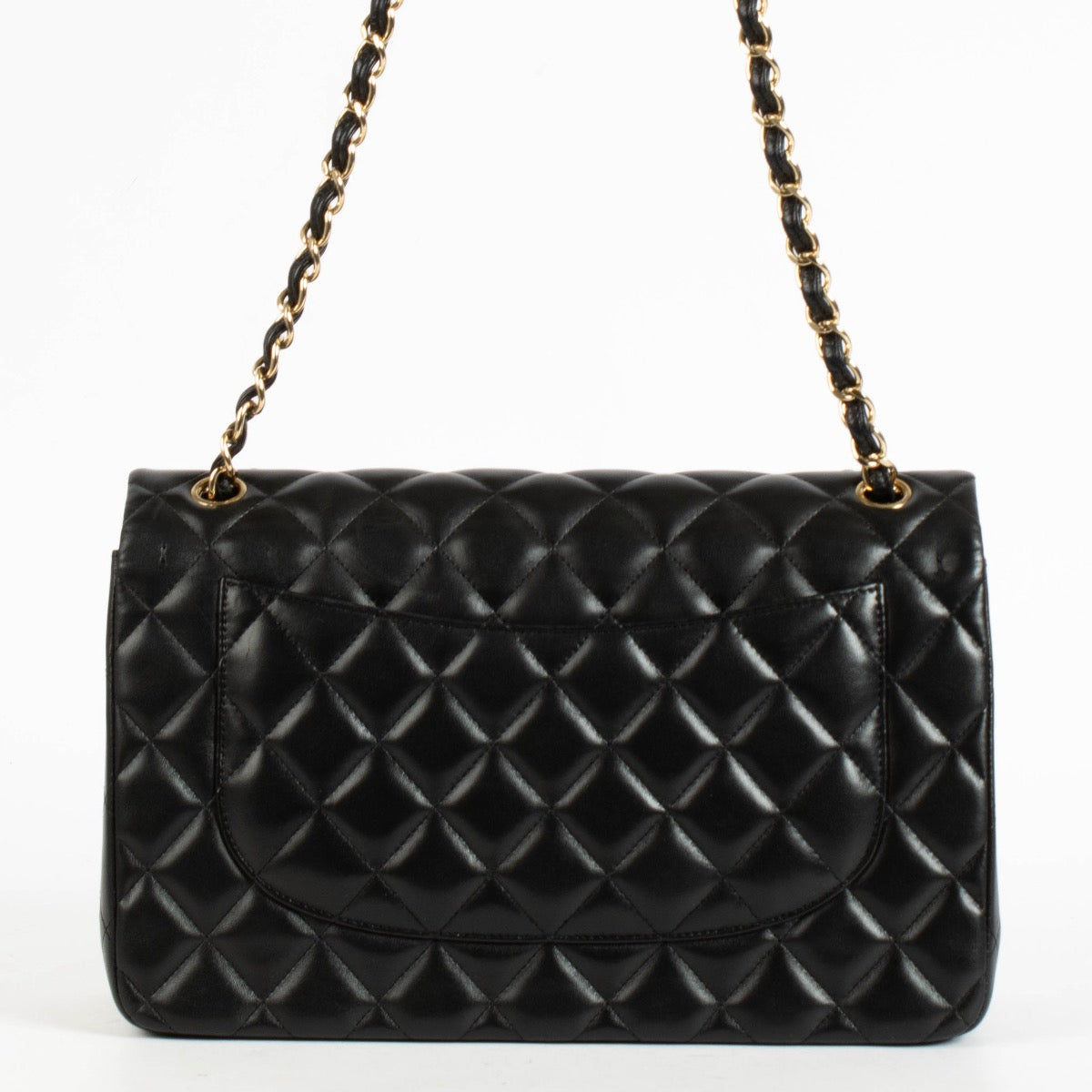 shop 100% authentic second hand Chanel Black Lambskin Large/Jumbo Classic Flap Bag on Labellov.com